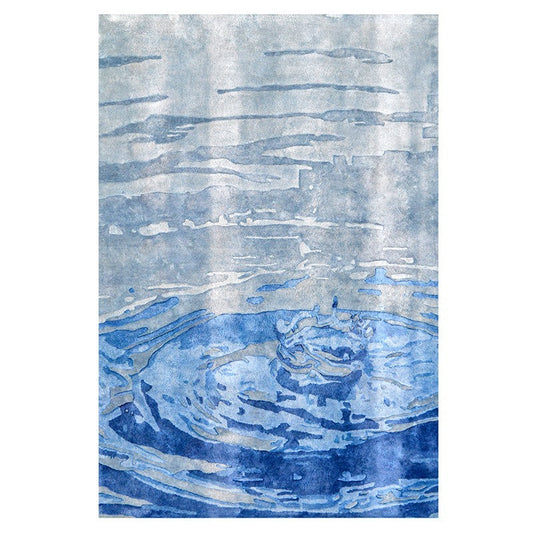 Water Drop Hand Tufted Wool Rug | Blue Rugs for Living Room