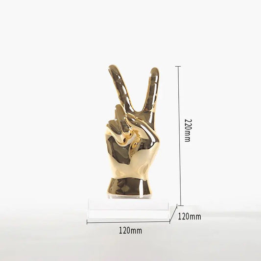 Victory Hand Sculpture | Resin Showpiece for Home Decor | Gift Item