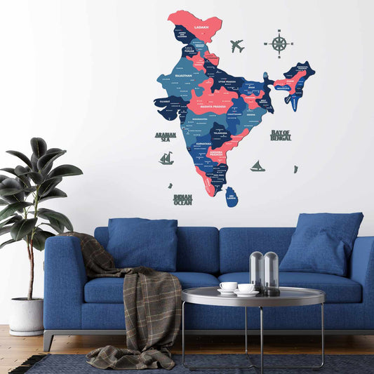 India map states wall art