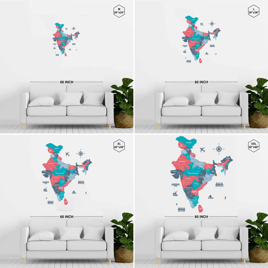 wooden India maps 3d Blossom