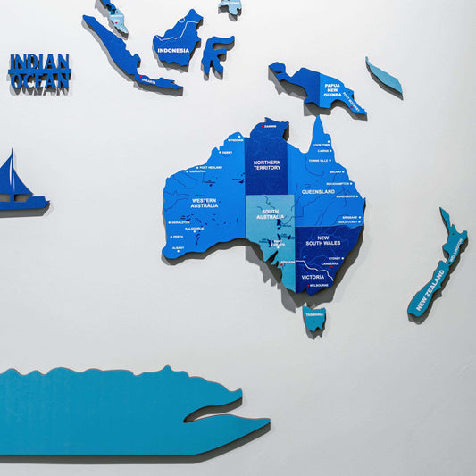 Tory Blue 3D Map of the World