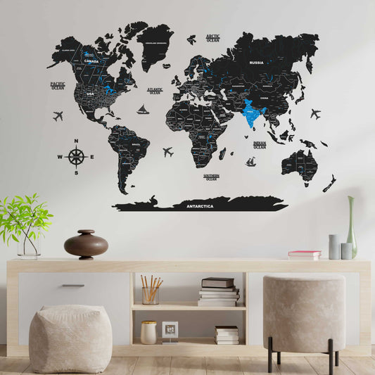 2D World Map for Wall