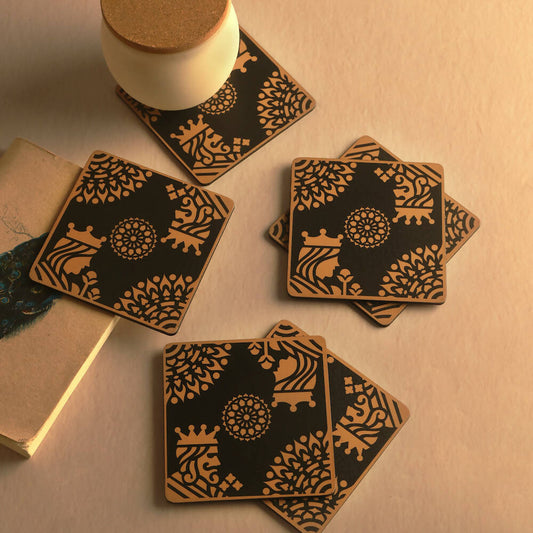 Gold King Queen Coaster (set of 6)