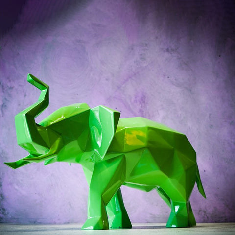 Green Elephant Figurine
