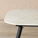 Premium white marble top with wooden base