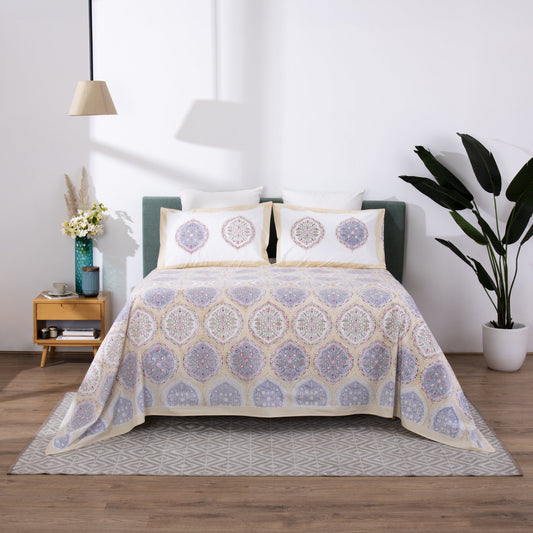 SEASIDE SPLENDOR BLOCK PRINTED BEDSHEET SET