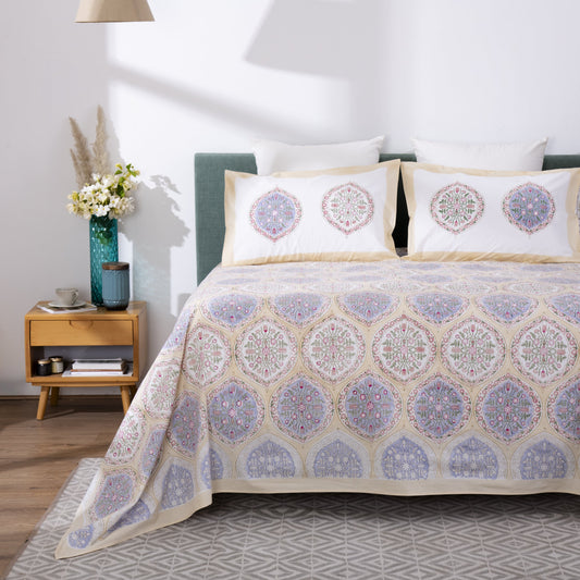 SEASIDE SPLENDOR BLOCK PRINTED BEDSHEET SET