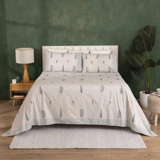 ARCTIC BLOCK PRINTED BEDSHEET SET