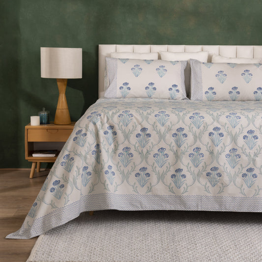 MIDNIGHT MIRAGE BLOCK PRINTED BEDSHEET SET