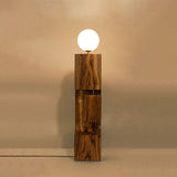 led floor lamp in wood and brass