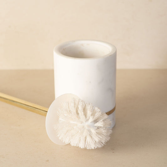 Aurelia Marble And Brass Toilet Cleaner Brush
