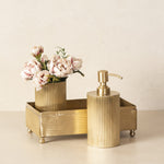 Ripple Cut Brass Accessories of Bathroom in Matte Gold 
