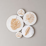 Cluster Marble disk white and gold 3d wall art