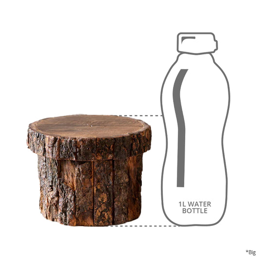 Height comparison of bark with bottle