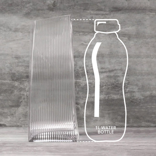 Height comparison of Carter vase with a 1l bottle
