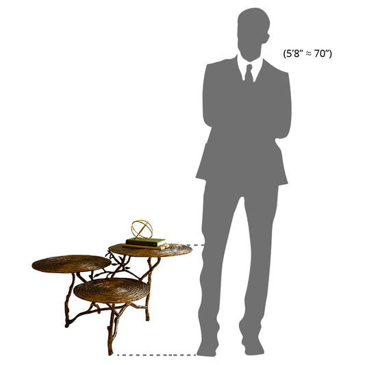 height comparsion of florest table with man
