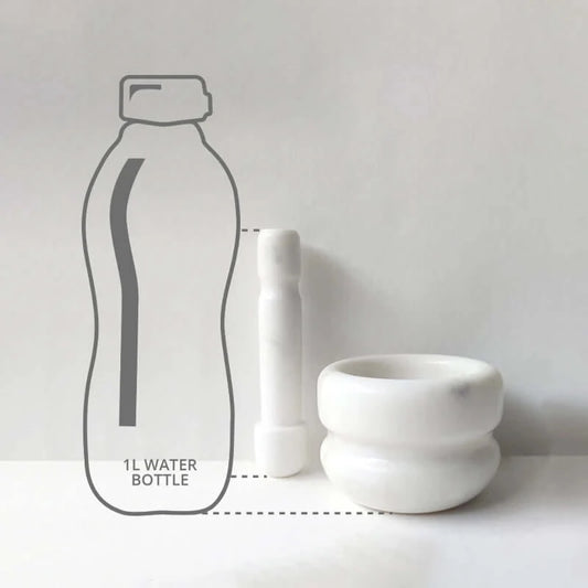 Size comparison of khalbatta wit bottle