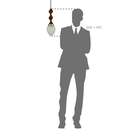 Size comparison of hanging lamp with man