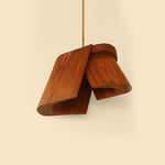 Teak wood hanging decor light
