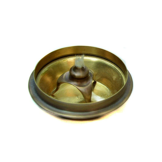 Brass base of the glass lamp 
