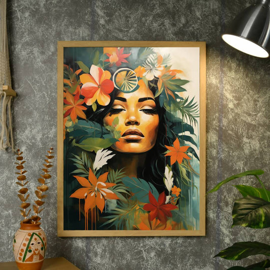 Floral Bedroom Wall Painting Art