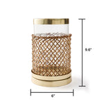 Dimensions of Woven Wicker Hurricane Candle
