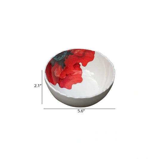 Scarlet Porcelain Bowls Size