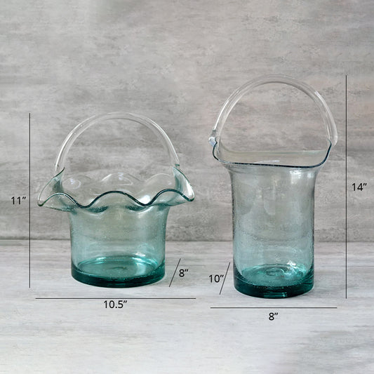 Two different sized Peyton glass vase dimensions