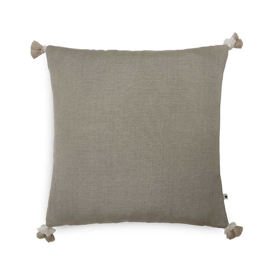 Foggy dew cushion cover with pom pom