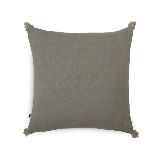 Plain cushion cover with pom pom