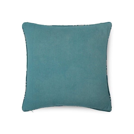 Plain throw pillow in cyan color