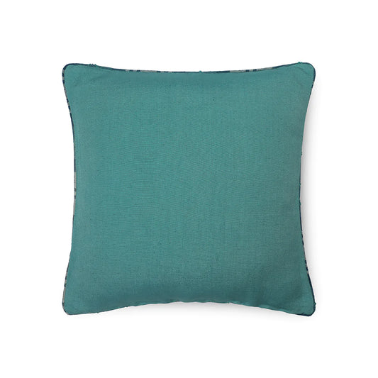 Square cyan cuhsion with plain design