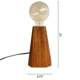 Dimension of Pyramid wooden lamp