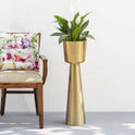 Tall metal planter for living room decor