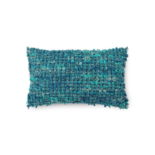 Blue rectangular throw pillow