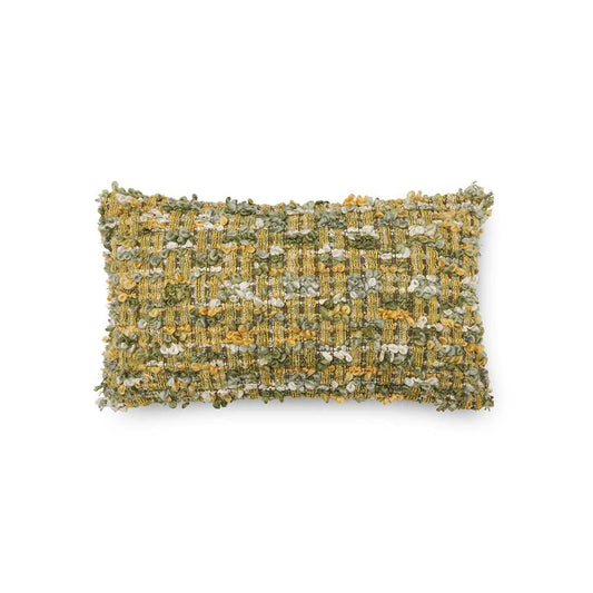 Yellow throw pillow cover in rectangular shape