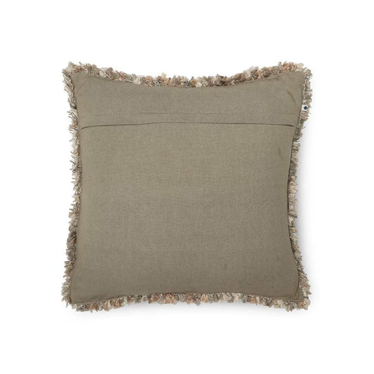 Brown pillow cover with soft fringes
