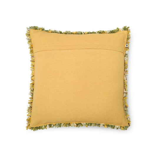 Plain yellow throw pillow with zip