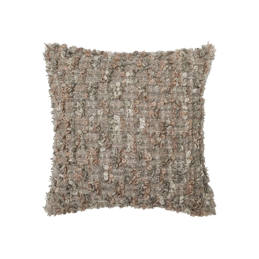 Square throw pillow in light brown color