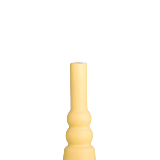 Bubble yellow ceramic vase close up