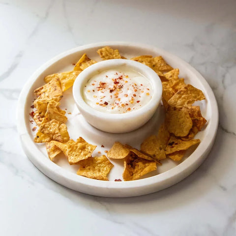 Chip and dip platter with bowl