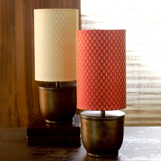 Banaras Fabric Bedside Table Lamp | Night Lamp for Bedroom