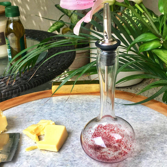Splash Glass Decanter with Stopper | Glass Oil Bottle for Kitchen