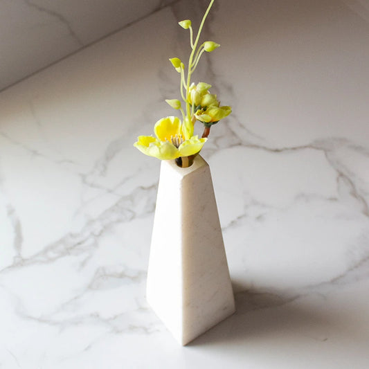 Pyramid Marble Flower Vase | Artificial Flower Vase | Marble Vase Gift