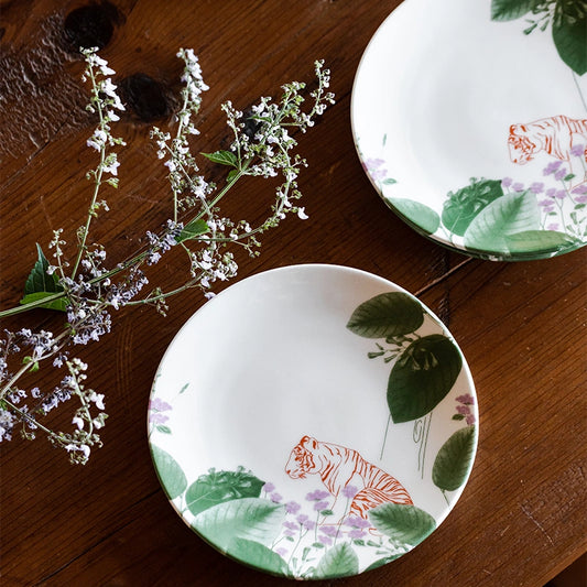 Floss Flower Appetizer Plates | Dessert Plate Sets of 2