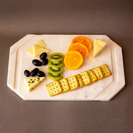 White Furrow Cheese Platter | Housewarming Serving Platter | Home & Kitchen