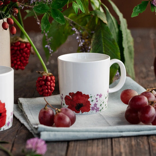 Scarlet Coffee Mugs | Porcelain Tea Cup Set of 2