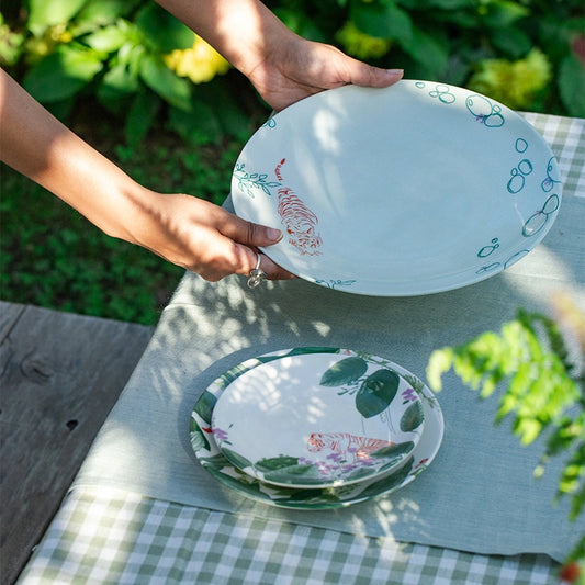 River of Gold White Porcelain Plates