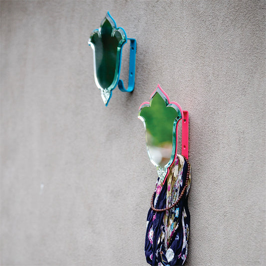 decorative wall mirror design with wall hooks