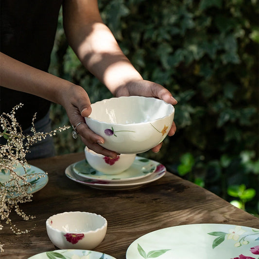 Pastoral Porcelain Salad Bowl